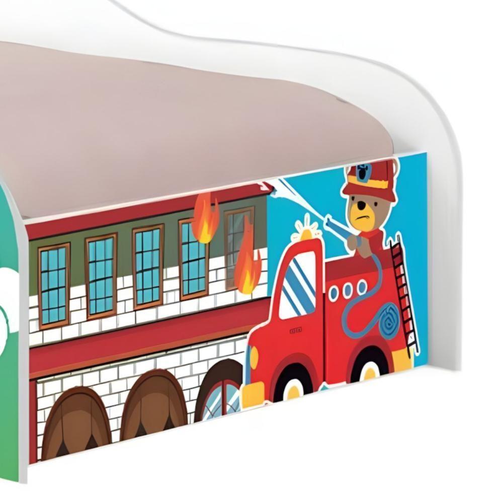 Mini Cama Joy Usinho Bombeiro Com Colchão - 5