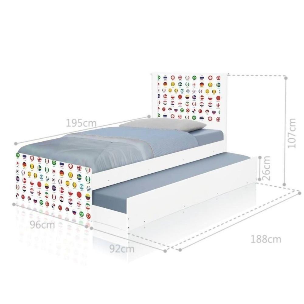 Bi Cama Juvenil Zap Com Cabeceira Futebol Seleções Copa - 2