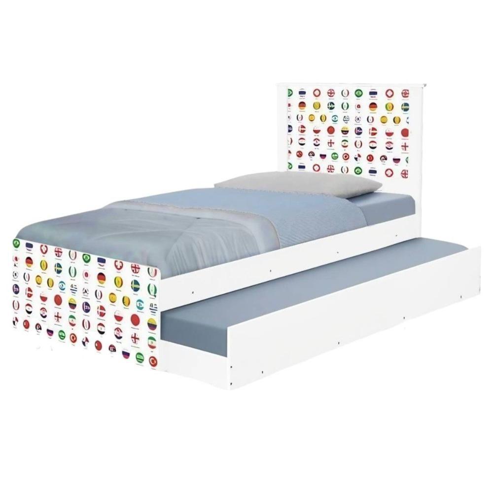 Bi Cama Juvenil Zap Com Cabeceira Futebol Seleções Copa - 6