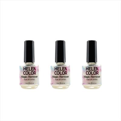 Kit Helen Color Removedor De Esmalte Em Gel 15mls Com 3 Un