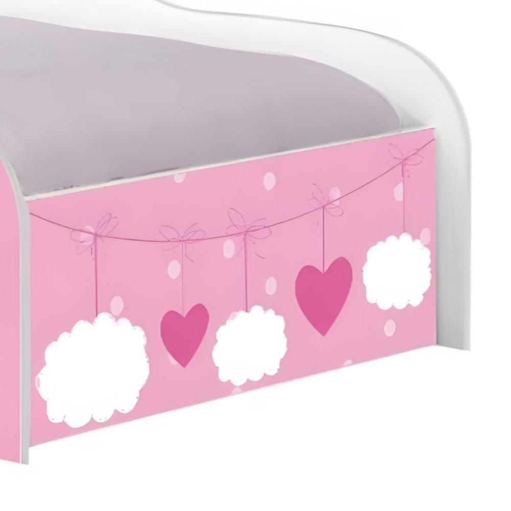 Cama Carro Solteiro Joy Nuvens Meninas Solteiro Com Colchão - 5