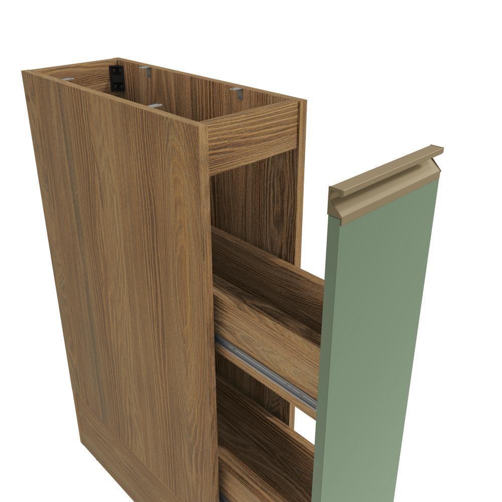 Nicho Porta Condimentos Celeste Kappesberg 100% Mdf Nogueira/verde 20cm - 3