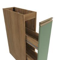 Nicho Porta Condimentos Celeste Kappesberg 100% Mdf Nogueira/verde 20cm - 3