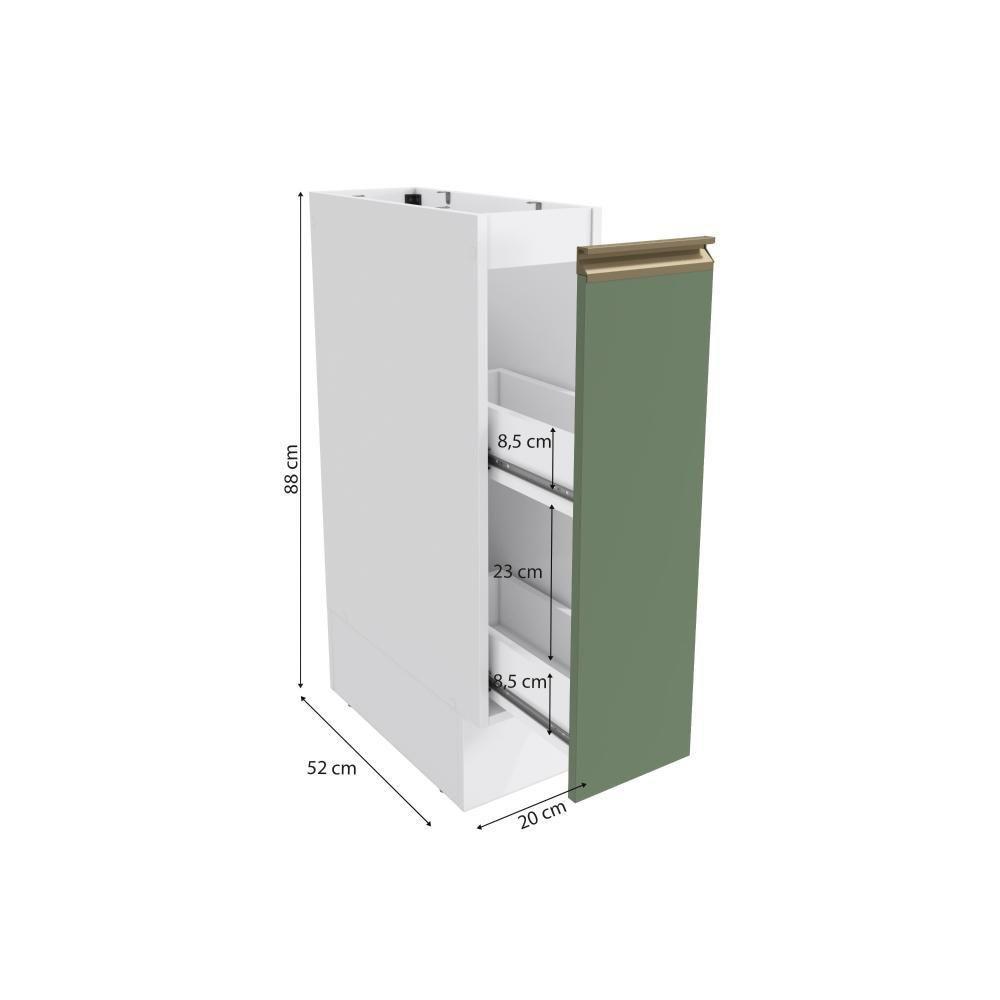 Nicho Porta Condimentos Celeste Kappesberg 100% Mdf Branco/verde 20cm - 5
