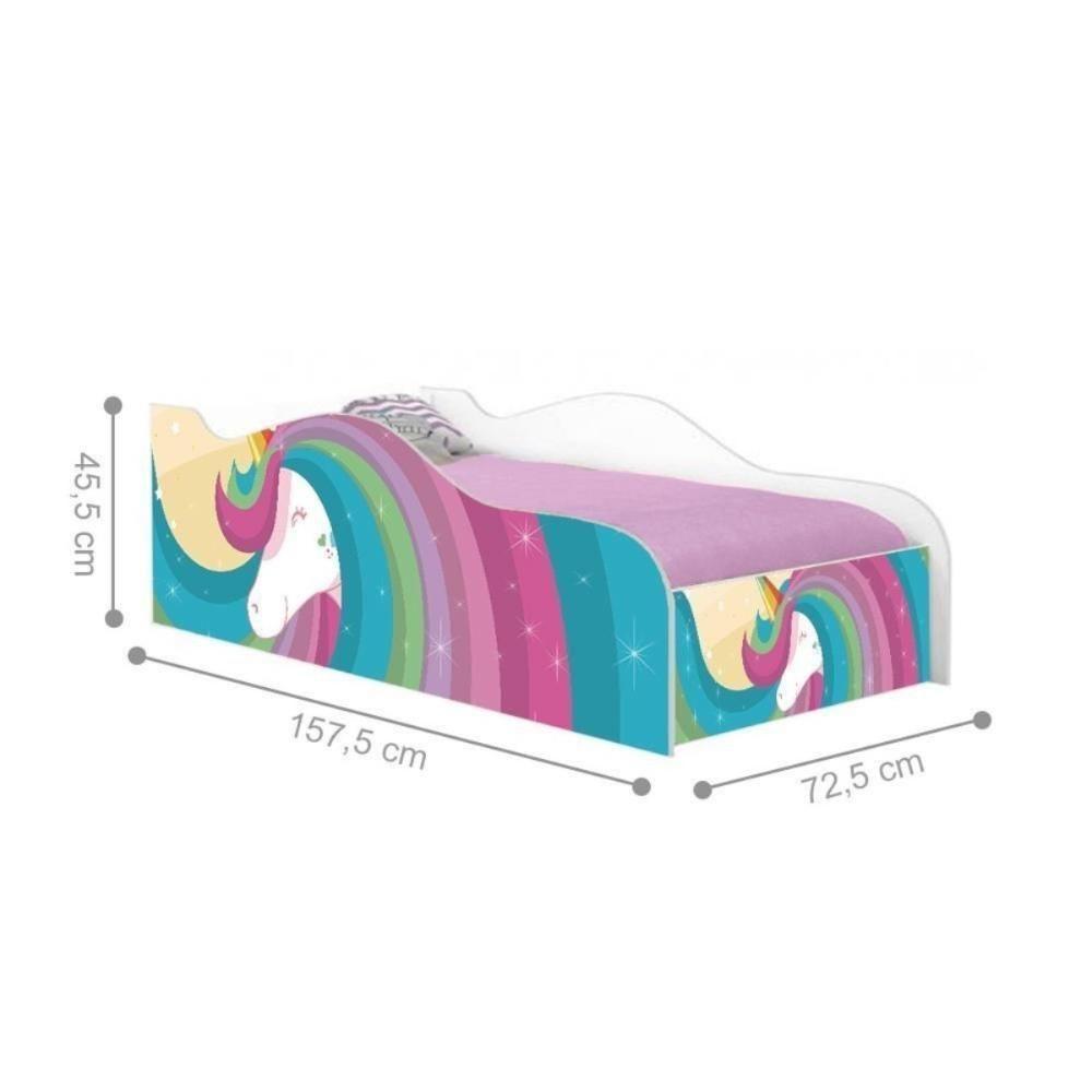 Mini Cama Joy Unicórnio Arco íris Com Colchão - 5