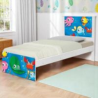 Cama Juvenil Zap Com Cabeceira Fundo Do Mar Peixinhos - 1