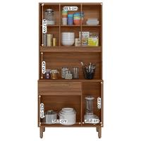 Armario De Cozinha Santiago 90 Cm Com 6 Portas E 1 Gaveta Freijo/moka - 3