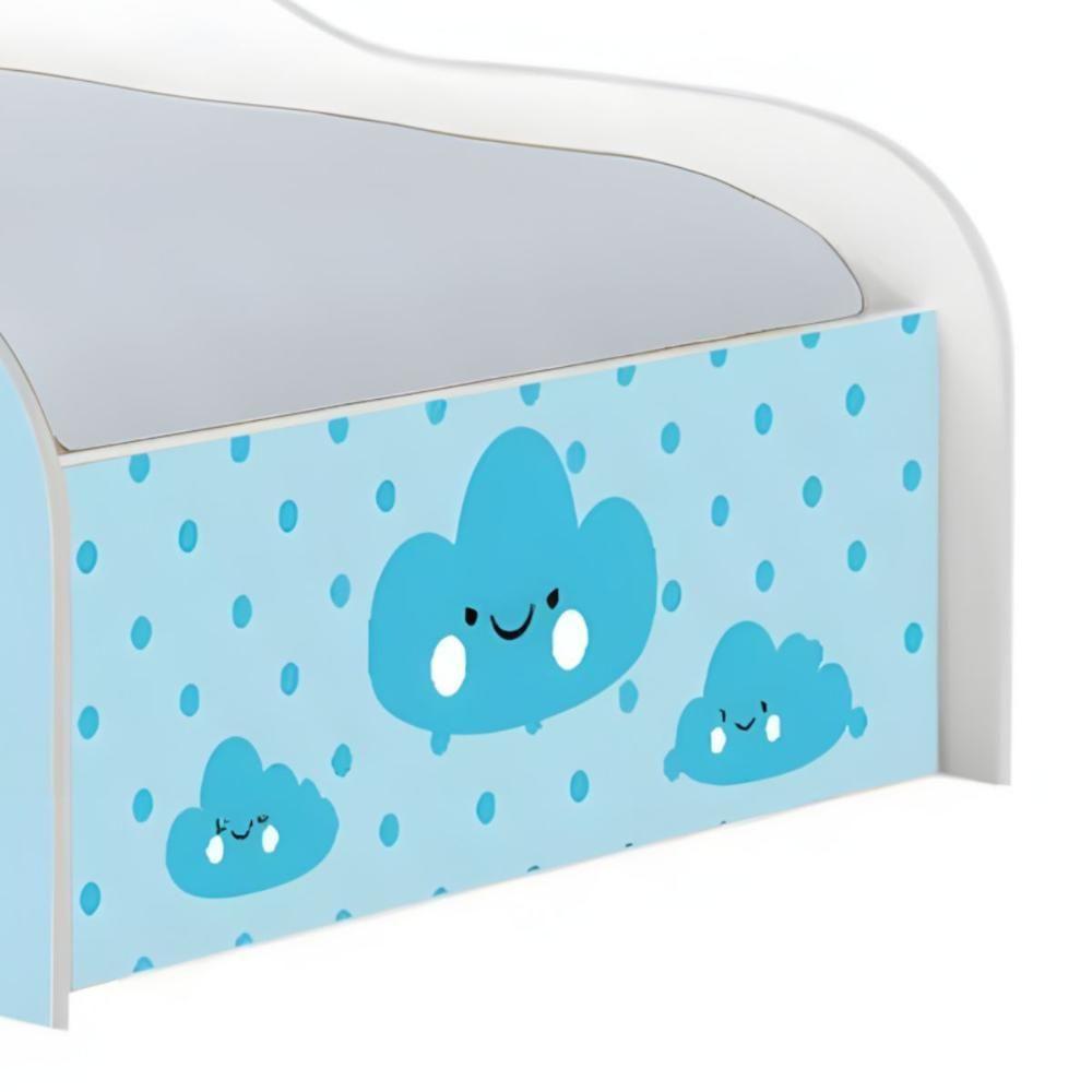Cama Carro Solteiro Joy Nuvens Meninos Solteiro Com Colchão - 5