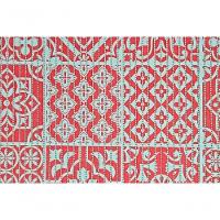 Tapete Passadeira Emborrachada Pvc Antiderrapante 0,65x3,00m Azulejo Vermelho Branco - 7