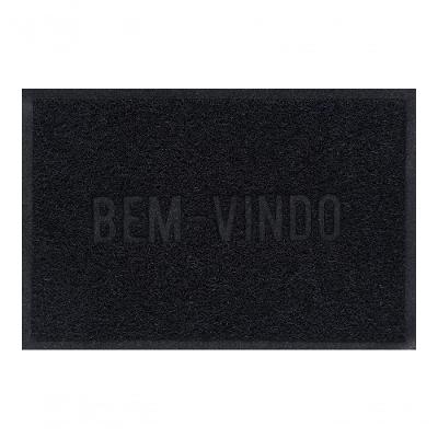 Capacho De Poa Vinílico Color Block Preto 60x40cm - Uzoo Capacho Vinilico Color Block 60x40cm Preto 2206