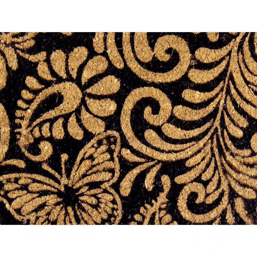 Capacho De Poa Fibra De Coco Arabesco Preto 60x33cm - Uzoo Capacho Fibra De Coco Ml 60x33cm Arabesco Preto - 3