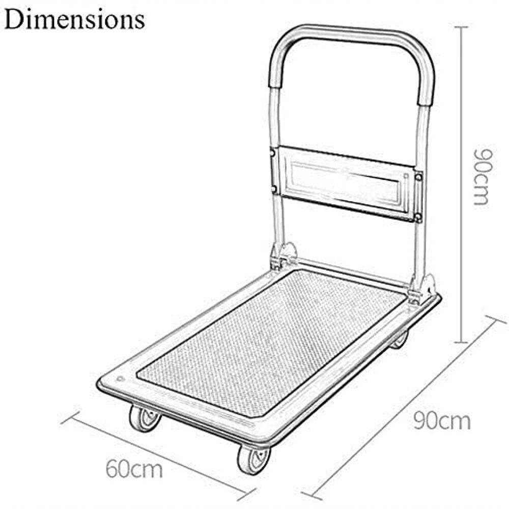 Carrinho Carga Dobrável C- Plataforma De Mão 150kg Portátil - 8