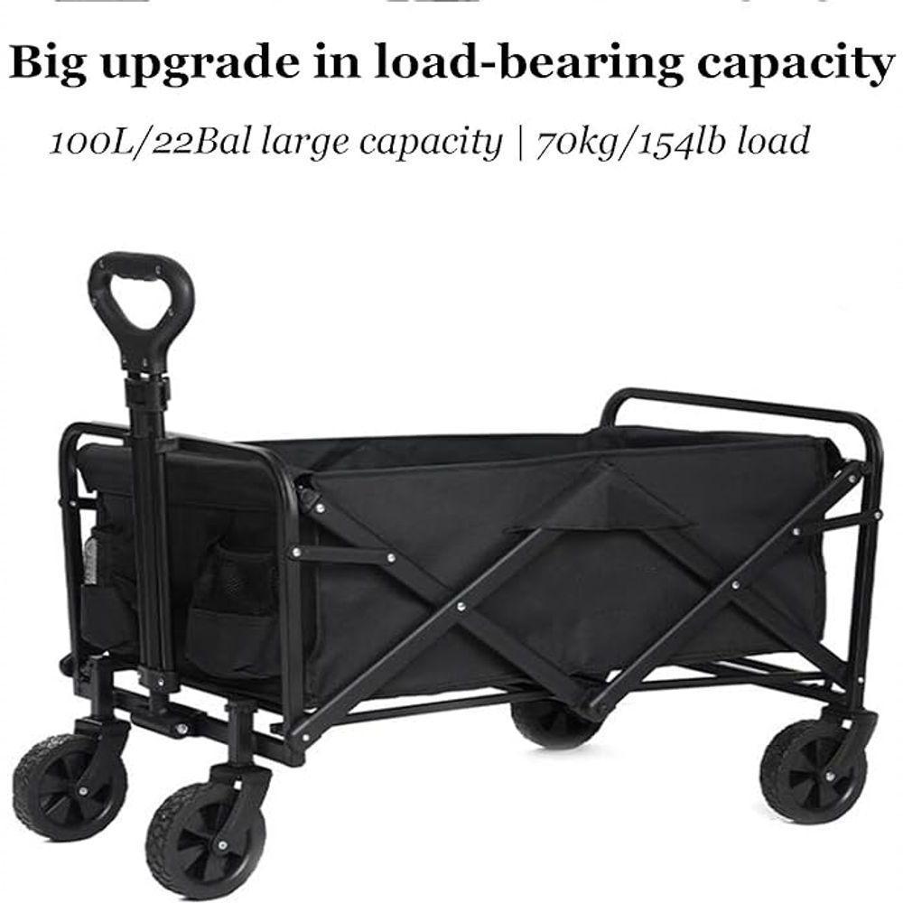 Carrinho Vagão Doméstico Rodas Aço Dobrável Transporte Multi - 8