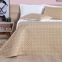 Cobre Leito + Jogo De Cama 200 Fios Petit Poá Queen 06 Peças 100% Poliéster - Caqui