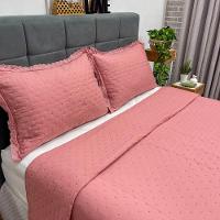 Kit Cobre Leito Casal Amelie + 2 Porta Travesseiros Rosa - 1