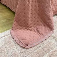 Kit Cobre Leito Casal Amelie + 2 Porta Travesseiros Rosa - 2