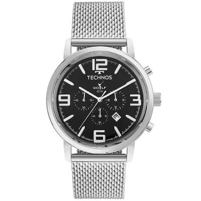 Relógio Masculino Os20iqw-1p Cronógrafo Pulseira Aço Inox Golf Prata Technos