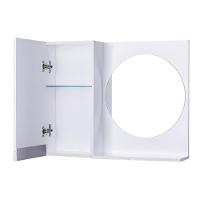 Armário para Banheiro com Espelho Redondo Branco com Puxador - 2