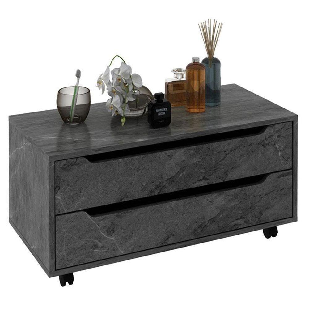 Balcão Gabinete Para Banheiro Ambiente Bn3643 Mármore Lunar - Tecnomobili - 2