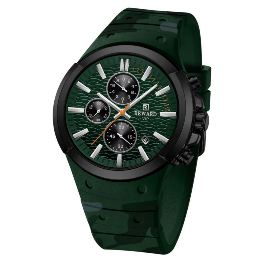 Relógio De Pulso Masculino Quartzo À Prova Da Água Design Simples 3atm Verde - 1