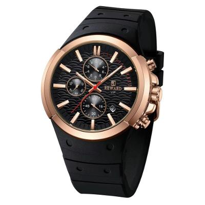 Relógio De Pulso Masculino Quartzo À Prova Da Água Design Simples 3atm Preto Dourado