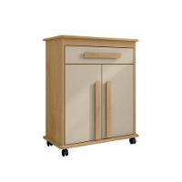 Armário Balcão Multiuso 2 Portas 1 Gaveta Com Rodízios Chile Cinamomo/off-white - 2
