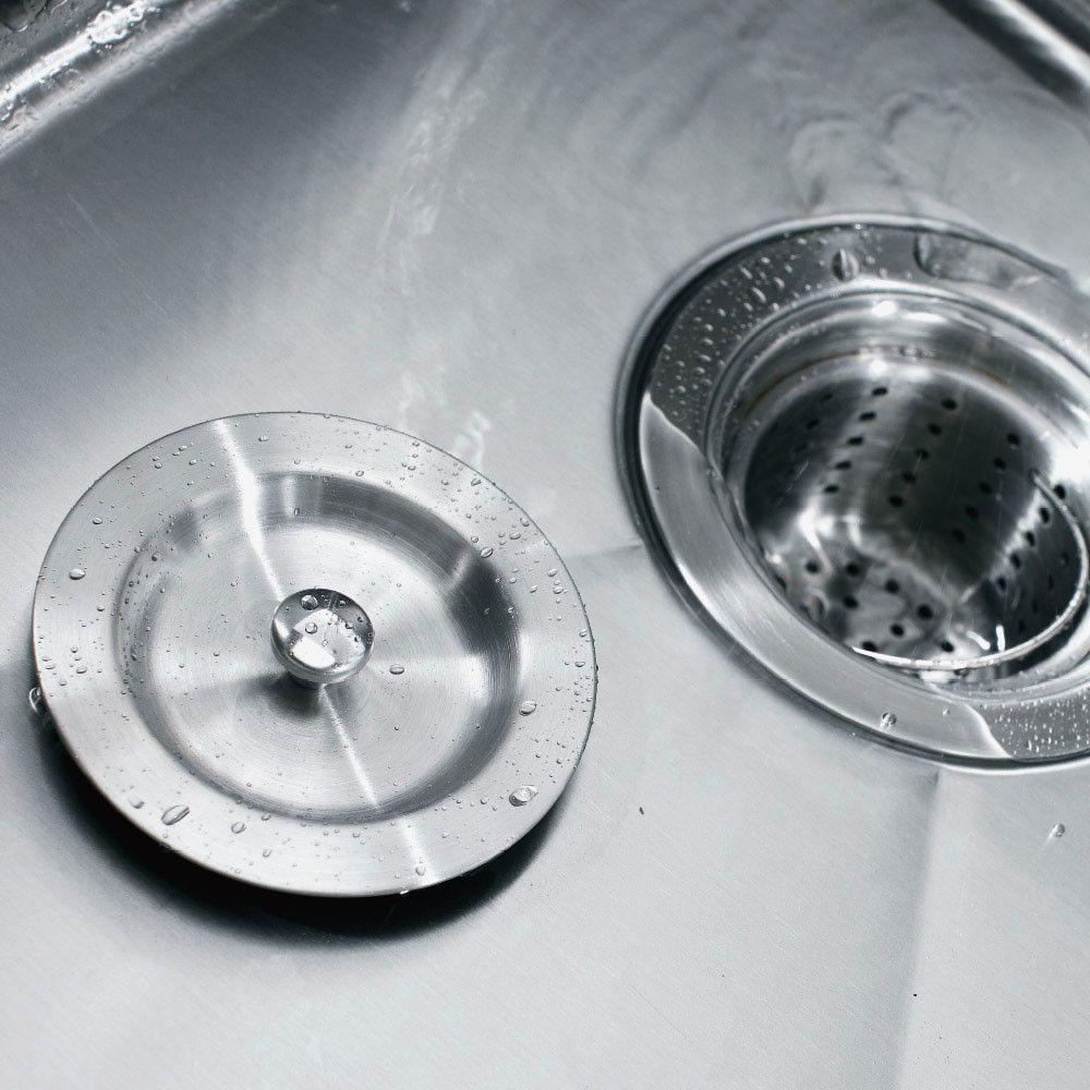 Kit Válvula Com Cesto Inox + Tampa Decorativa Inox - 6