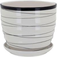 Jg 3pç Cachepô Cerâmica Xcm Branco - 6