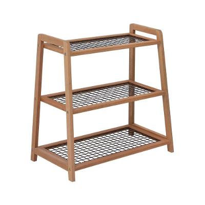 Floreira Baixa Garden Tela Metal Natural-preto