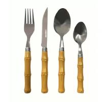 Faqueiro Talher Em Aço Inox Bambu 16 Peças Garfo Faca Colher - 1