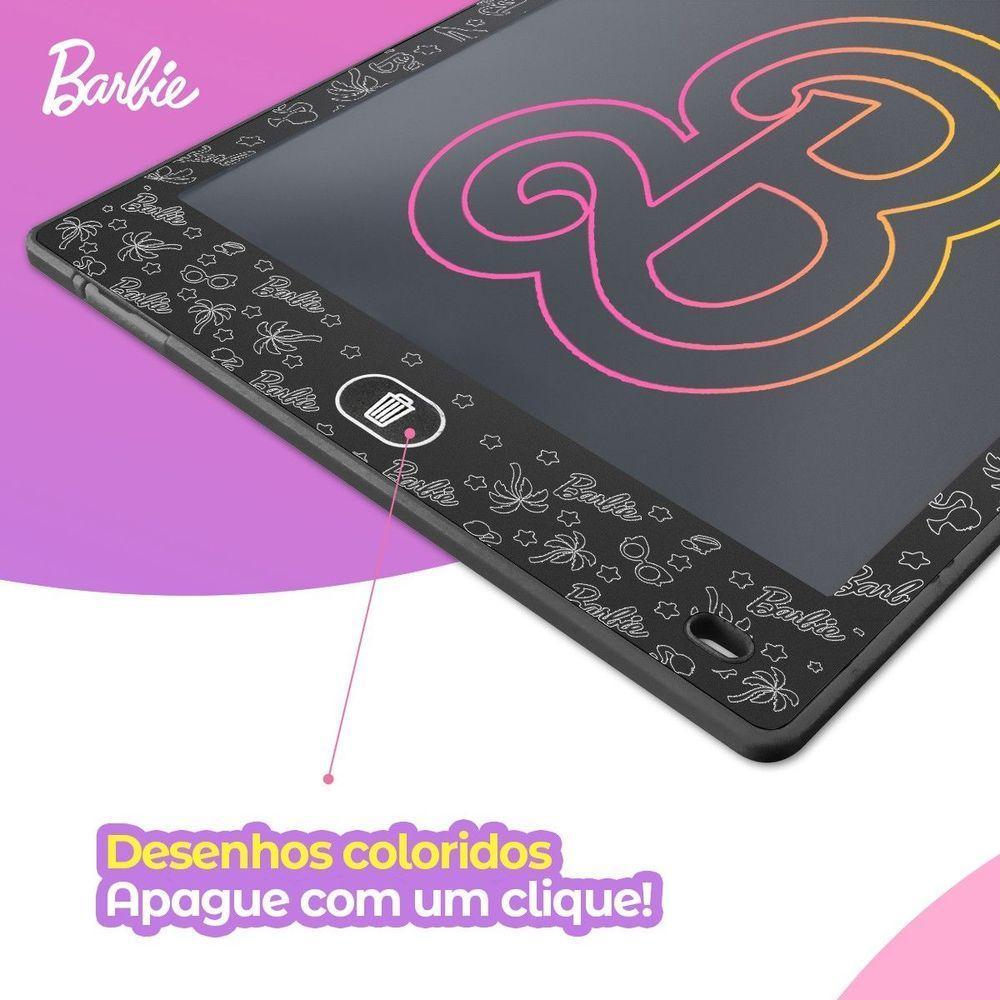 Lousa Mágica Led Tablet Preta Barbie Infantil Lcd + Caneta Educativa Presente Menina - 2