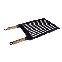 Grelha Parrilha Argentina Ferro Fundido Cabo Madeira 30X55Cm - 1