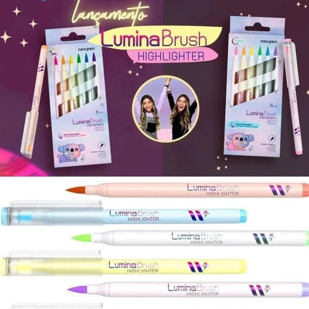 Marca Texto Lumina Brush Highlighter - Neon - 6 Un - Newpen - 2