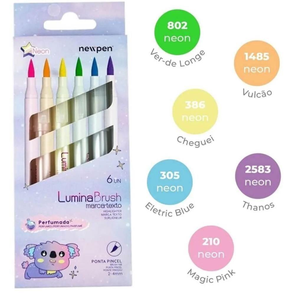 Marca Texto Lumina Brush Highlighter - Neon - 6 Un - Newpen - 5