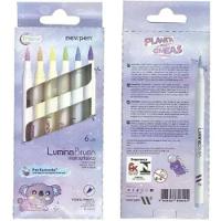 Marca Texto Lumina Brush Highlighter - Neon - 6 Un - Newpen