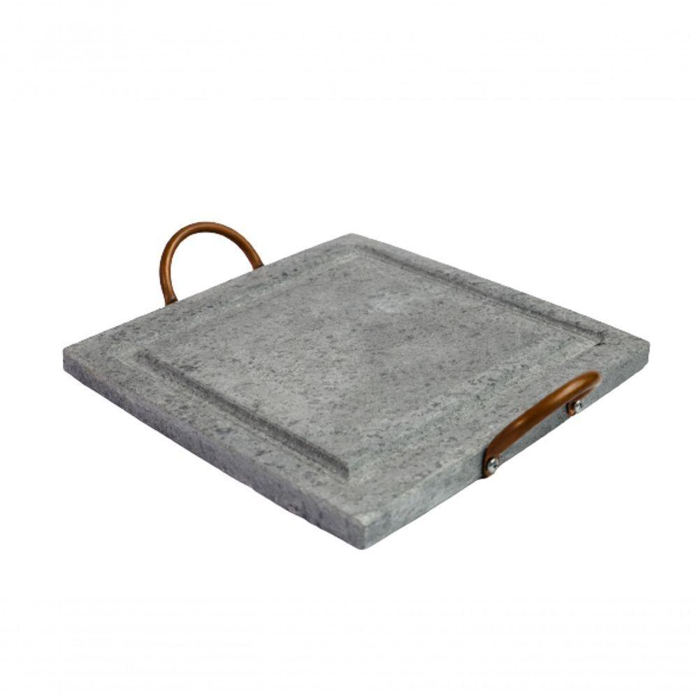 Grelha Para Carnes Servir Porção Em Pedra Sabão G 25X25Cm - 1