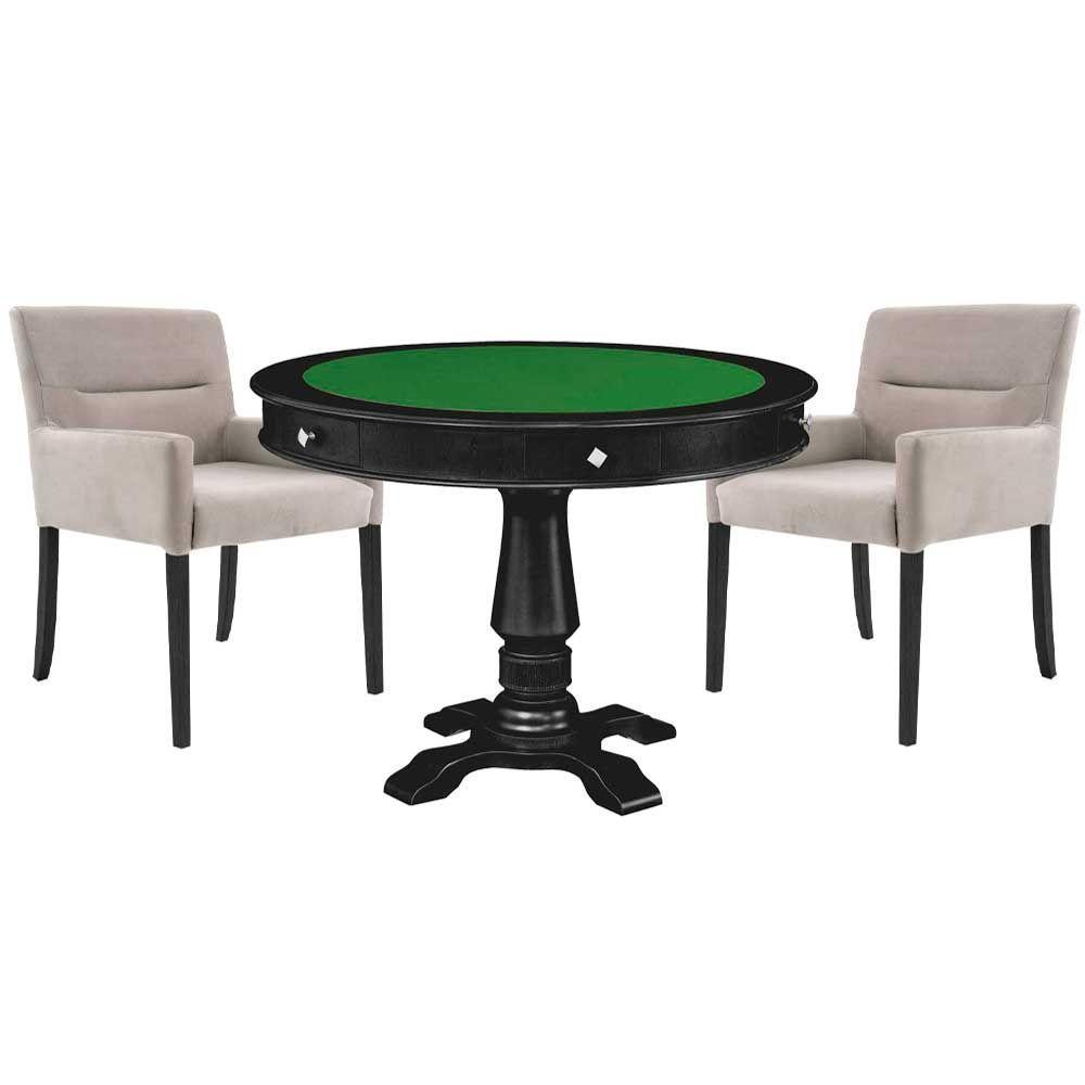 Mesa de Jogos Victoria Redonda Tampo Reversível 2 Cadeiras - 1