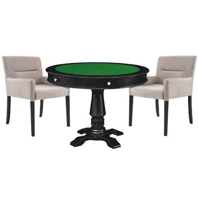 Mesa de Jogos Victoria Redonda Tampo Reversível 2 Cadeiras