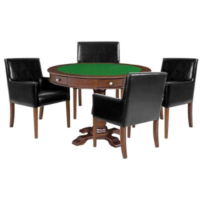 Mesa de Jogos Victoria Redonda Tampo Reversível 4 Cadeiras