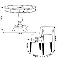 Mesa de Jogos Victoria Redonda Tampo Reversível 4 Cadeiras - 2