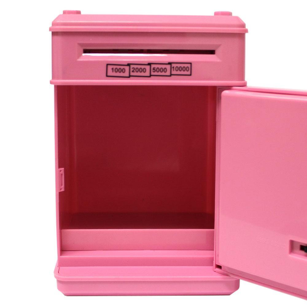 Mini Cofre Digital Senha 4 Dígitos Notas E Moedas Rosa - 2