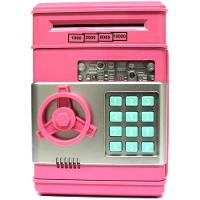 Mini Cofre Digital Senha 4 Dígitos Notas E Moedas Rosa - 1