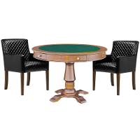 Mesa de Jogos Victoria Redonda Tampo Reversível 2 Cadeiras - 1