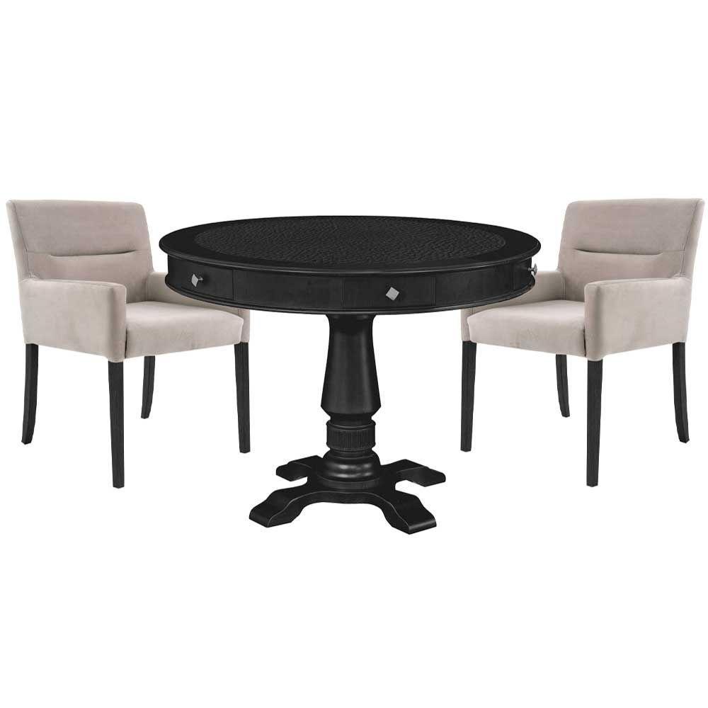 Mesa de Jogos Redonda Victoria Tampo Reversível 2 Cadeiras - 1