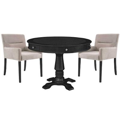 Mesa de Jogos Redonda Victoria Tampo Reversível 2 Cadeiras