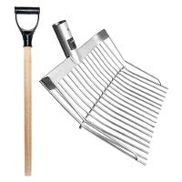 Garfo Forcado Grande Em Aço Galvanizado 20 Dentes Com Cabo - 1