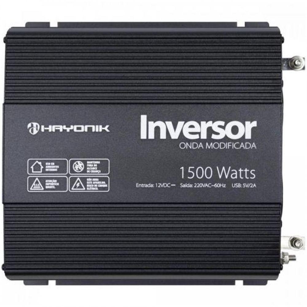 Inversor De Onda Modificada 1500w 12vdc/220v Pw12-15 Hayonik - 1