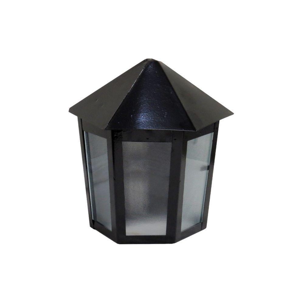 Luminária Veneza Parafusar Na Parede Alumínio Preto 19x12cm - 1