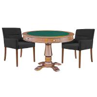 Mesa de Carteado Victoria Amêndoa 2 Cadeiras Preto Gran Belo - 1