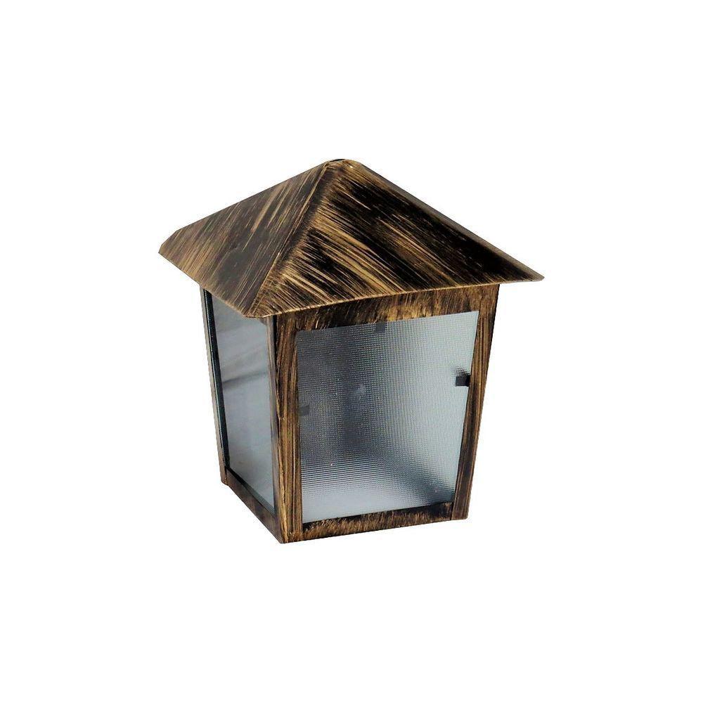 Luminária Verona Parafusar Na Parede Alumínio Ouro 20x11cm - 1